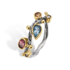 By Birdie: Grace Single Ring - Guld - Slv - Diamanter - Turmalin - Aquamarin - Citrin - 50110380B