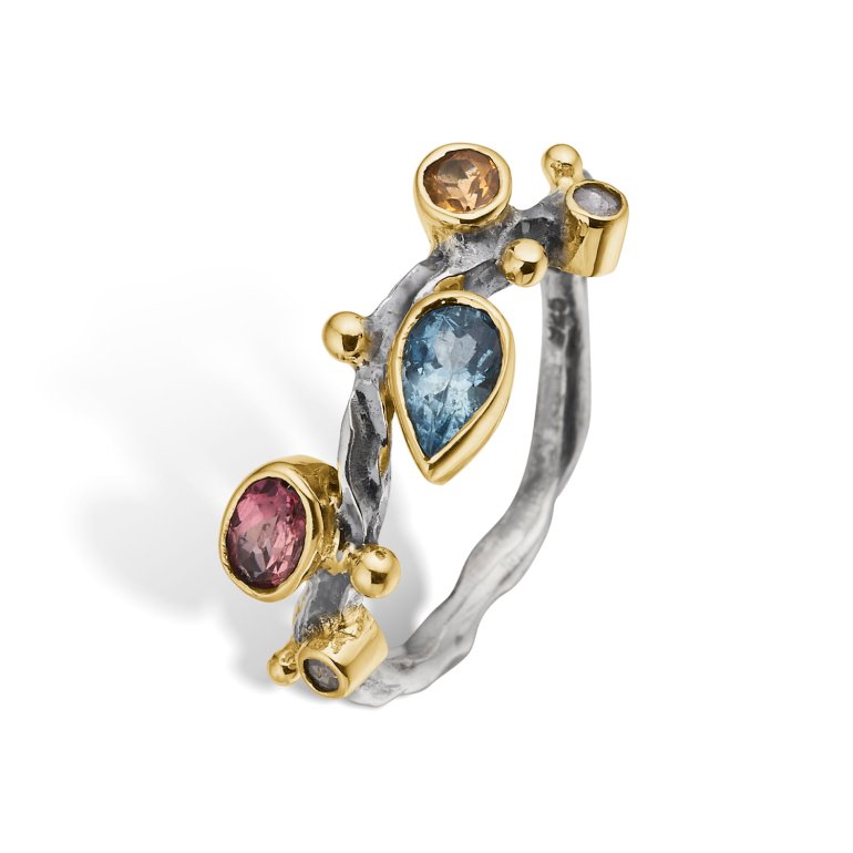 By Birdie: Grace Single Ring - Guld - Slv - Diamanter - Turmalin - Aquamarin - Citrin - 50110380B
