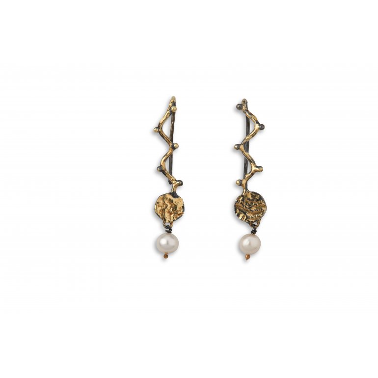 By Birdie: Golden Grace Coin Pearl reringe - 50801294p