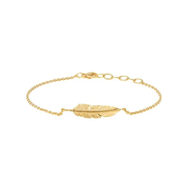 Heiring: Fjer Armbnd - Forgyldt slv - 51-5-87FG