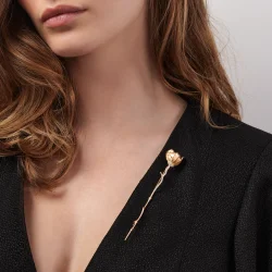 OLE LYNGGAARD COPENHAGEN: Wild Rose broche - lille -Guld - Diamanter - A3133-401