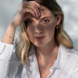 Flora Danica: Forglemmigej Vedhng - Halskde - forgyldt Slv - FMN-Ne-G