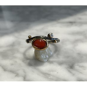 Bergse: Unika Ring - Guld - Slv - Brillant - Koral - 4016617