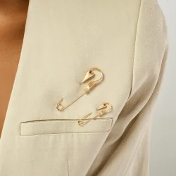 OLE LYNGGAARD COPENHAGEN: Under the sea Fish Hook broche - Lille -Guld - A3213-401