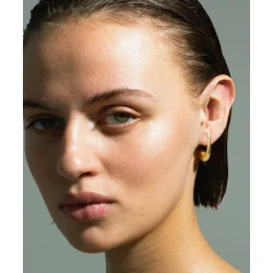 Jane K�nig: Big Orbis Drop Stud �rering - �restik - Forgyldt S�lv - BODS-SS25-G