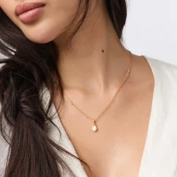 OLE LYNGGAARD COPENHAGEN: Ocean Drop solitaire vedh�ng - r�dguld og brillanter - A3282-402