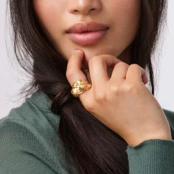 OLE LYNGGAARD COPENHAGEN: Braided Ring - Stor - Guld - A3280-402 
