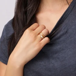 OLE LYNGGAARD COPENHAGEN: Ocean Drop solitaire Ring - Stor - Guld - Diamant - A3283-402