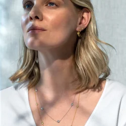 Flora Danica: Forglemmigej Vedhng - Halskde - forgyldt Slv - FMN-Ne-G