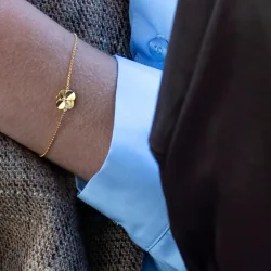 Flora Danica: Firklver armbnd - forgyldt slv - FLC-Br-G