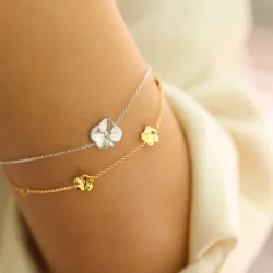 Flora Danica: Forglemmigej armbnd - forgyldt slv - FMN-Br-G