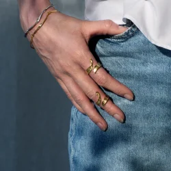 Flora Danica: Grs Statement  ring - forgyldt slv - GR-StRi-G