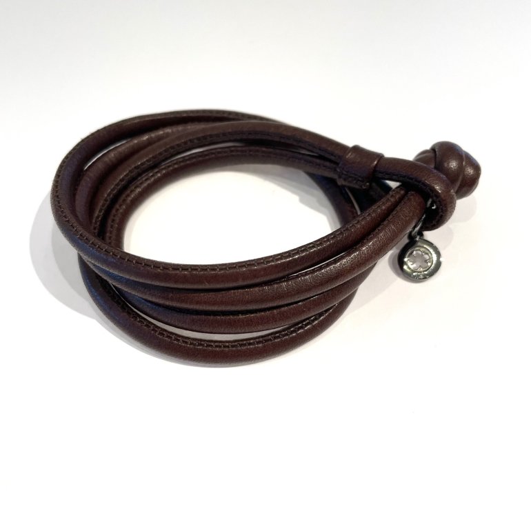 OLE LYNGGAARD COPENHAGEN: Brunt Lderarmbnd  A2505-010 large (40 - 42cm)