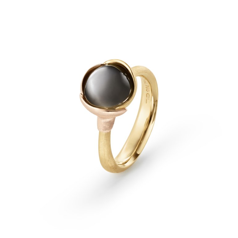 OLE LYNGGAARD COPENHAGEN: Lotus Ring Str. 1 - Guld/Gr Mnesten - A2650-405 55
