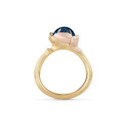 OLE LYNGGAARD COPENHAGEN: Lotus Ring Str. 1 - Guld/London Bl Topas - A2650-423