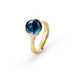 OLE LYNGGAARD COPENHAGEN: Lotus Ring Str. 1 - Guld/London Bl Topas - A2650-423