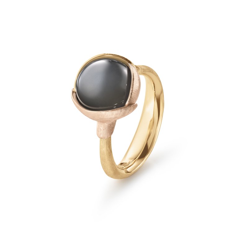 OLE LYNGGAARD COPENHAGEN: Lotus Ring Str. 2 - Guld/Gr Mnesten - A2651-405