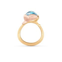 OLE LYNGGAARD COPENHAGEN: Lotus Ring Guld/Sky Blue Topas - A2651-408