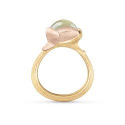 OLE LYNGGAARD COPENHAGEN: Lotus Ring 2 - Guld - Grn Aquamarin - A2651-409