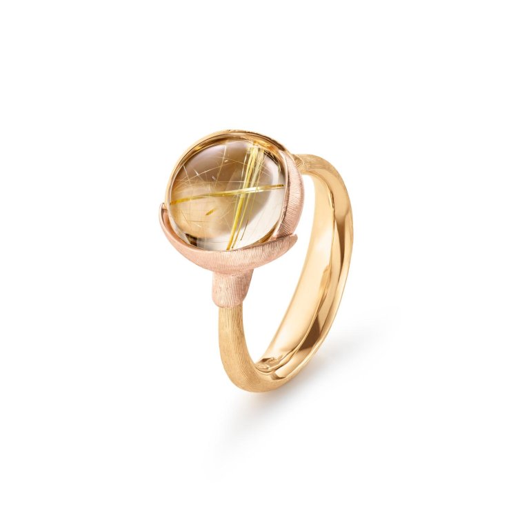 OLE LYNGGAARD COPENHAGEN: Lotus Ring Str. 2 - Guld - Rutilkvarts - A2651-411
