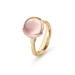 OLE LYNGGAARD COPENHAGEN: Lotus Ring Nr. 2 - 18KT Guld - Rosakvarts - A2651-420