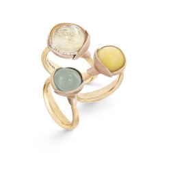OLE LYNGGAARD COPENHAGEN: Lotus Ring 2 - Guld - Grn Aquamarin - A2651-409