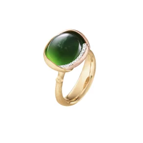 OLE LYNGGAARD COPENHAGEN: Lotus ring i 18kt guld m. serpentine og brillanter - A2652-426