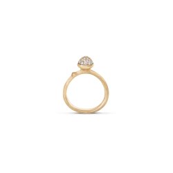 OLE LYNGGAARD COPENHAGEN: Lotus Ring Stor Guld/Pav - A2712-402