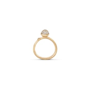 OLE LYNGGAARD COPENHAGEN: Lotus Ring Stor Guld/Pav - A2712-402