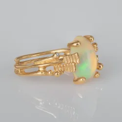 OLE LYNGGAARD COPENHAGEN: BoHo Ring - Guld - Opal - Diamanter - A2929-401