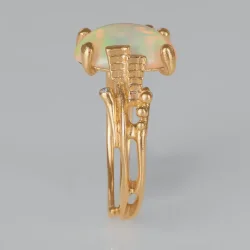 OLE LYNGGAARD COPENHAGEN: BoHo Ring - Guld - Opal - Diamanter - A2929-401
