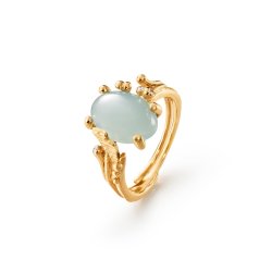 OLE LYNGGAARD COPENHAGEN: BoHo Ring - Guld - akvamarin - Diamanter - A2929-402