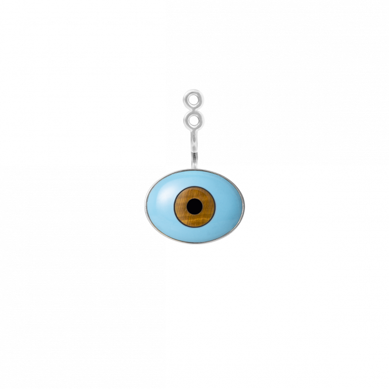 OLE LYNGGAARD COPENHAGEN: Lotus vedhng Evil Eye - Slv - Turkis - A3039-301