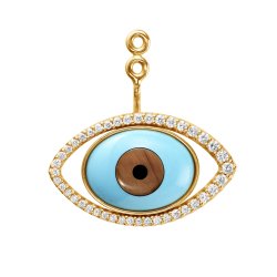 OLE LYNGGAARD COPENHAGEN: Vedhng Evil Eye - rering - Hjre - Lotus - Guld - Diamanter - A3039-402