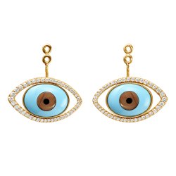 OLE LYNGGAARD COPENHAGEN: Vedhng Evil Eye - rering - Hjre - Lotus - Guld - Diamanter - A3039-402