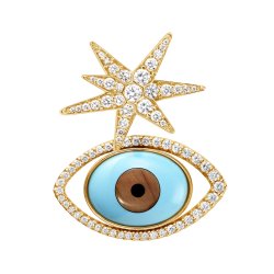 OLE LYNGGAARD COPENHAGEN: Vedhng Evil Eye - rering - Hjre - Lotus - Guld - Diamanter - A3039-402