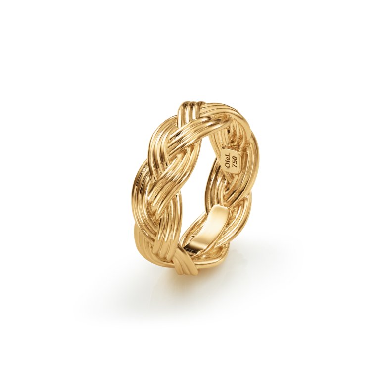 OLE LYNGGAARD COPENHAGEN: Ring Braided - Lille - Guld - A3052-401