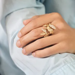 OLE LYNGGAARD COPENHAGEN: Forest Ring Pav - Guld m. brillanter - A3095-402