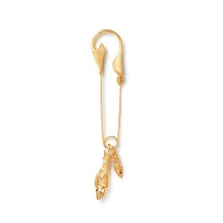 OLE LYNGGAARD COPENHAGEN: Under the sea Fish Hook broche - stor -Guld - A3213-402