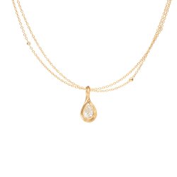 OLE LYNGGAARD COPENHAGEN: Ocean Drop solitaire vedh�ng - r�dguld og brillanter - A3282-402