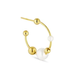 Jane K�nig: Atomic Pearl Hoop �rering - Forgyldt S�lv - APH-SS24-G