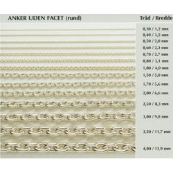 BNH: Rund Anker Halskde - Hvidguld - 14 KT - forskellige lngder og bredder