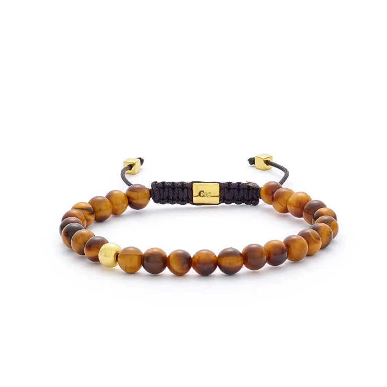 Alexander Lynggaard: ColorUp Tiger Eye Braided armbnd (6mm) - B00092