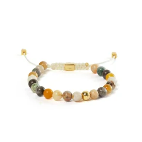 Alexander Lynggaard: Bamboo Leaf Agate Braided armbnd (6mm) - B00172