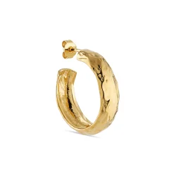 Jane Knig: BIG BRUISED HEART CREOLE rering - Forgyldt Slv - BBHH-SS23-G