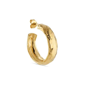 Jane Knig: BIG BRUISED HEART CREOLE rering - Forgyldt Slv - BBHH-SS23-G