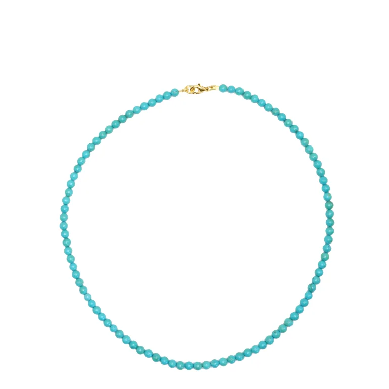 Jane K�nig: Bead necklace turquoise halsk�de - BNT-HS26-G