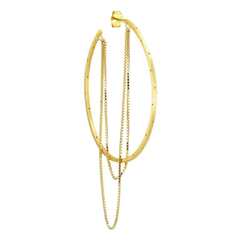 Jane K�nig: Big Orbis Chain Hoop �rering - �restik - Forgyldt S�lv - BOCH-SS25-G