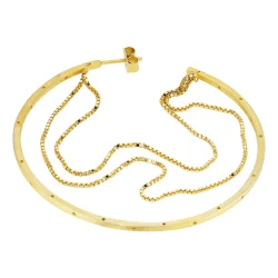 Jane K�nig: Big Orbis Chain Hoop �rering - �restik - Forgyldt S�lv - BOCH-SS25-G