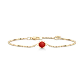 Julie Sandlau: Primini Armb�nd - Red Coral - Forgyldt s�lv - BR258GDRECOCR